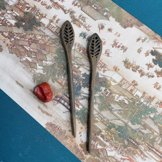 印尼进口绿檀木发簪 天然原木 手工细做 优雅国风 商品图9