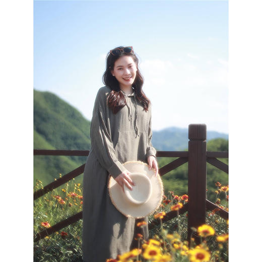 【线上专属】连帽连衣裙（22807094-墨黪） 商品图3