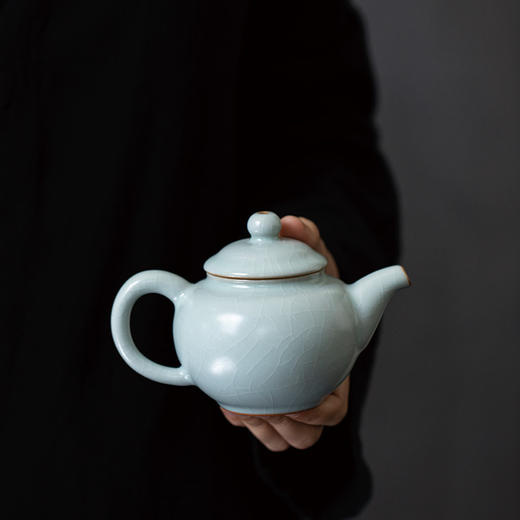 【丰子汝窑】【天青香韵壶】14x9.2cm 210ml 茶壶纯手工开片泡茶壶陶瓷汝瓷天青功夫茶具 商品图5