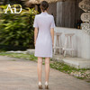 AD浅色职业装连衣裙女白领通勤正装裙子气质时尚木耳边紫色西装裙 商品缩略图4