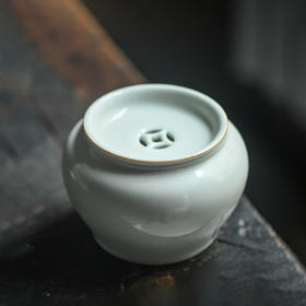 【抱翁堂】景德镇元宝杯铜钱建水陶瓷水洗茶洗【甜白釉铜钱建水/大】