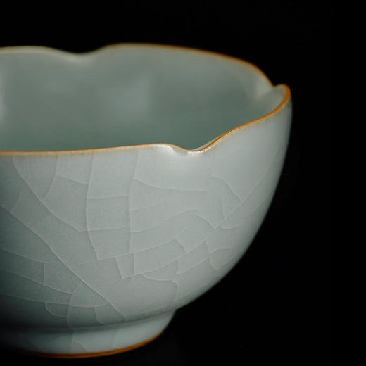 【丰子汝窑】【天青葵口杯】8.1x4.6cm 100ml 茶杯纯手工开片主人杯陶瓷汝瓷单杯子个人品茗杯功夫茶具 商品图6