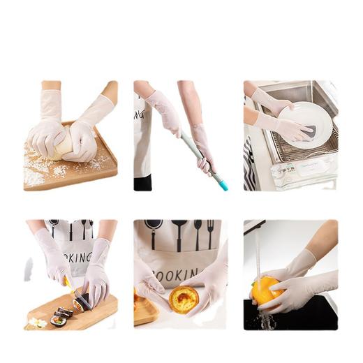 【告别“煮夫手”！超护加长 一次性丁腈手套】防水防油保护双手，平整抗皱柔软贴肤，手感更优薄而耐用，高弹贴合亲肤舒适，抖音同款家务清洁洗碗加厚食品级丁晴粉丝专属 商品图4