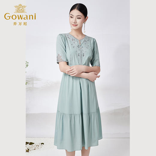 乔万尼真丝连衣裙法式收腰重工绣花ET2E285 商品图1