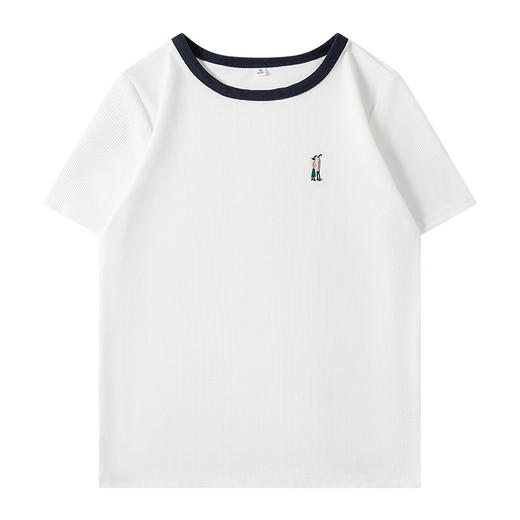 「三款配色！休闲·T」韩版修身上衣夏季圆领撞色设计感含棉短袖t恤紧身内搭打底衫 商品图4