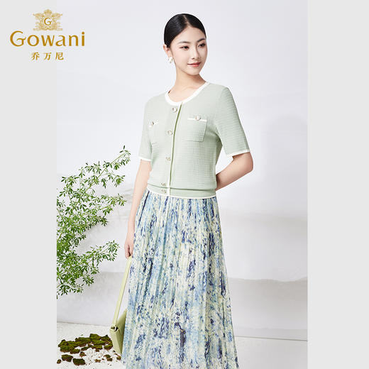 Gowani乔万尼夏季女士针织衫上衣开衫小香风撞色设计ET2M302401 商品图1