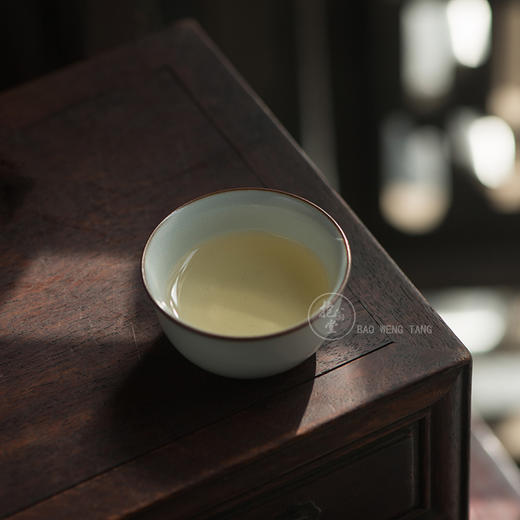 景德镇抱翁堂 汝窑天青窝足杯 手工茶杯品茗杯 商品图5