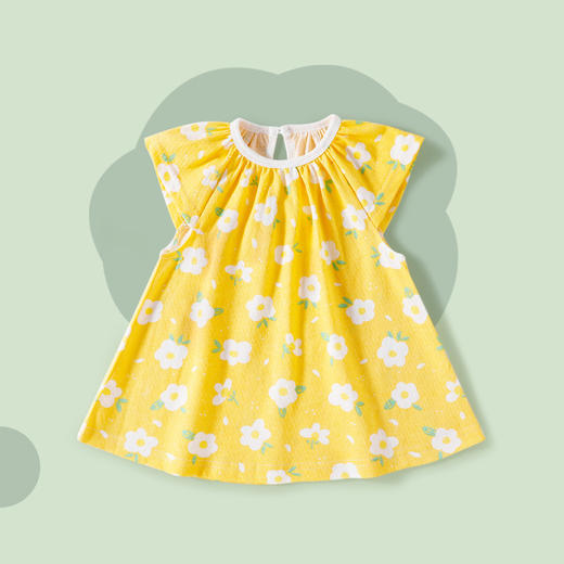 【甜美可爱！儿童碎花连衣裙】清爽透气，柔软亲肤，碎花设计，舒适圆领设计简约有型，婴儿小女孩衣服夏装女童女宝宝公主裙-LU粉丝专属 商品图8