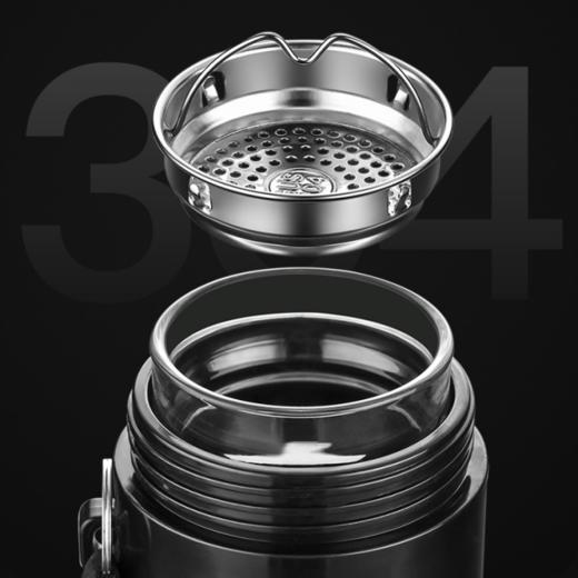 【内层玻璃 外层防护❗️便携式大容量玻璃杯】防烫隔热防摔pp防护，自带茶隔设计密封防漏，摔落不易碎，吊带男女办公室商务泡茶礼品大肚塑玻水杯子粉丝专属父亲节礼物新年礼盒年货礼盒 商品图3