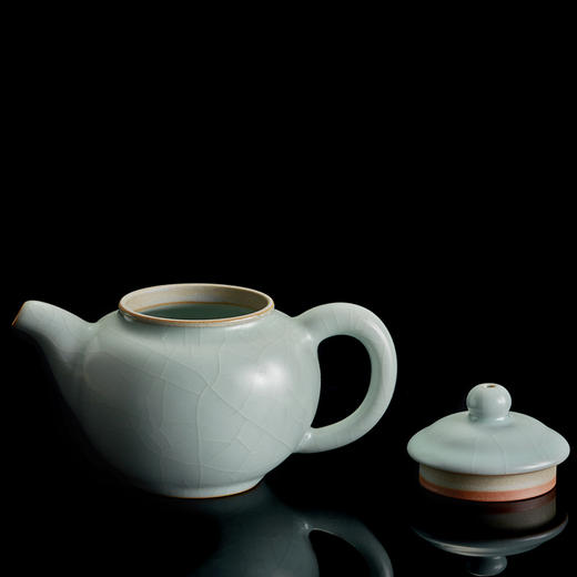 【丰子汝窑】【天青香韵壶】14x9.2cm 210ml 茶壶纯手工开片泡茶壶陶瓷汝瓷天青功夫茶具 商品图7