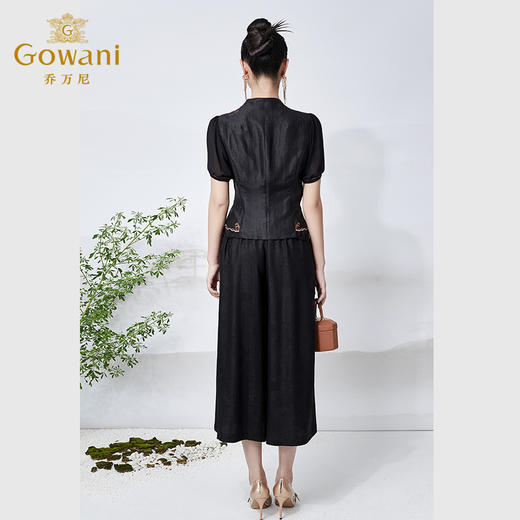 【香云纱】乔万尼龟裂纹上衣重磅20mm真丝桑蚕丝短袖衬衫ET2C278 商品图3