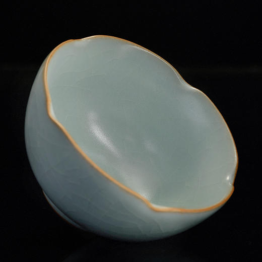 【丰子汝窑】【天青葵口杯】8.1x4.6cm 100ml 茶杯纯手工开片主人杯陶瓷汝瓷单杯子个人品茗杯功夫茶具 商品图8