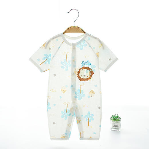 【纯棉A类！网眼透气不闷热】短袖长裤连体衣，新疆长绒棉花，后备网眼设计，双倍凉爽，无骨缝制，0荧光0甲醛，婴儿夏季薄款空调服，纯棉网眼透气哈衣，宝宝夏装衣服 商品图13