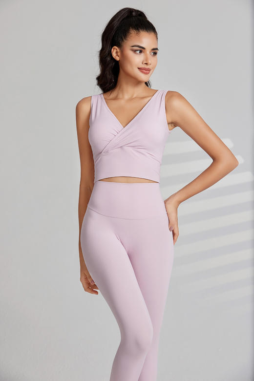 《福利款》哈瓦塔暴汗5.0 V领时尚性感背心瑜伽服套装女高级感H320115 商品图12