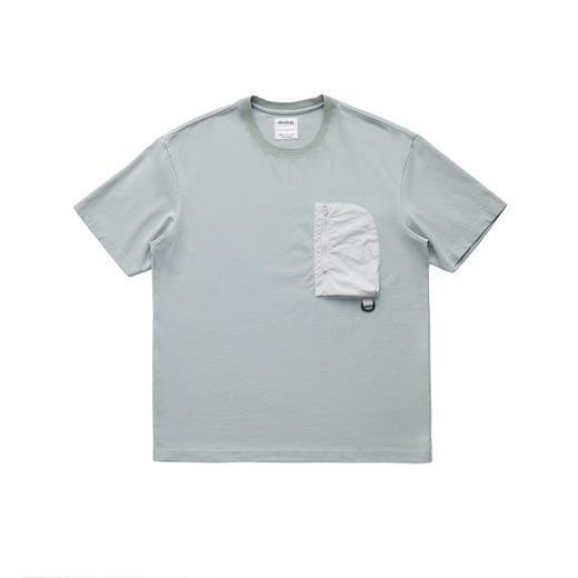 吃茶去chichaqu户外拼贴口袋短袖重磅T恤 商品图2