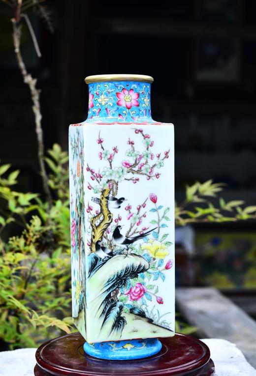 粉彩花鸟天圆地方镶器 商品图0