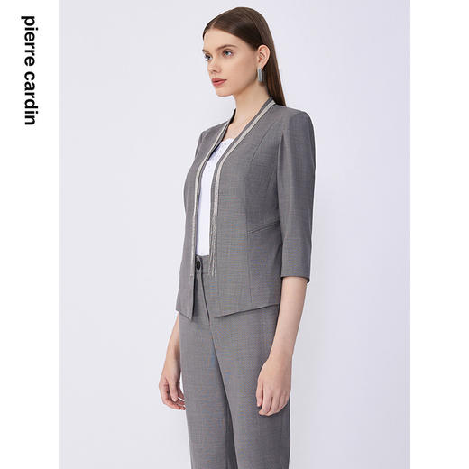 皮尔卡丹女装夏季新款通勤简约修身职业西服上衣C32UL003
 商品图1