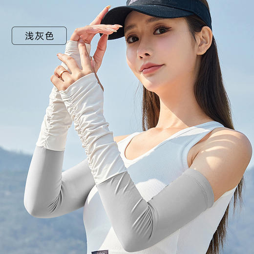 夏季冰袖防晒大码宽松速干防晒袖套女防紫外线户外手臂 冰丝袖 商品图14