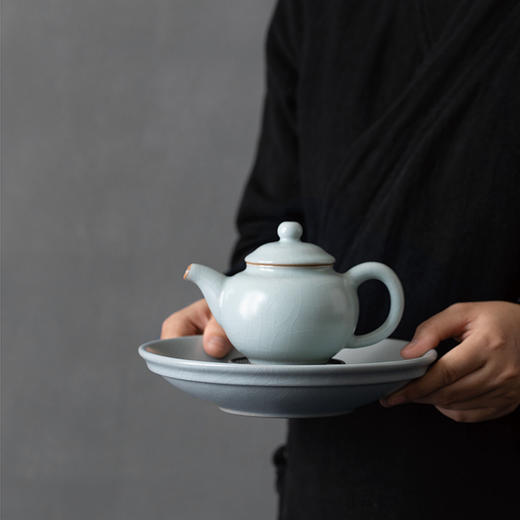 【丰子汝窑】【天青壶承】茶杯手工开片陶瓷汝瓷干泡盘功夫茶具 商品图1