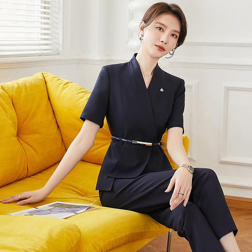 高端西装套装女气质女神范夏季珠宝店工作服短袖西服上班服工正装 商品图1