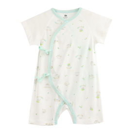 丽婴房-内衣类（夏）G3短袖系带连身装0_白色\米白