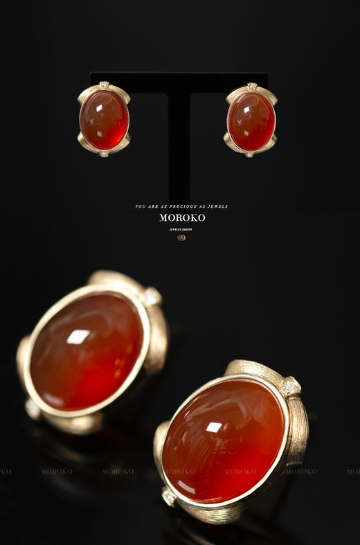 帷幕|南红玛瑙耳钉 商品图1