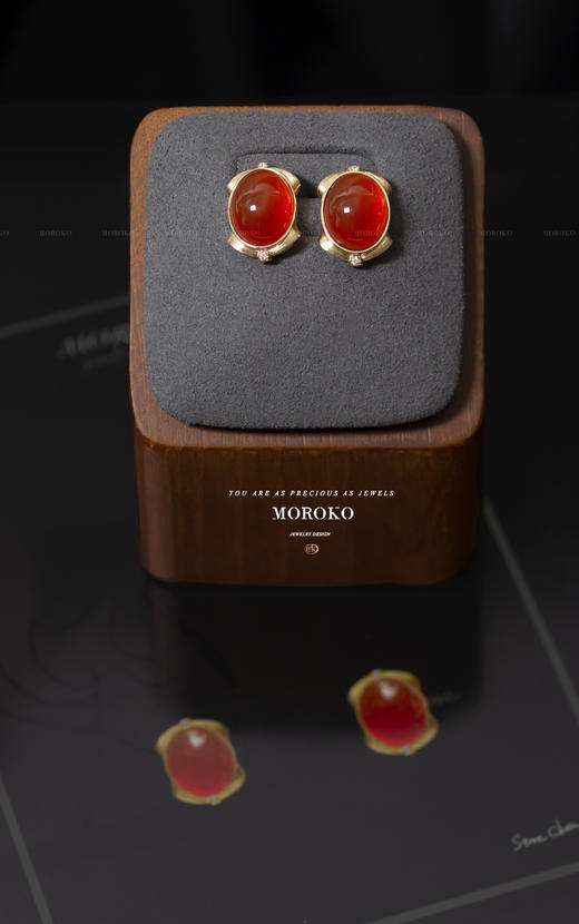 帷幕|南红玛瑙耳钉 商品图0