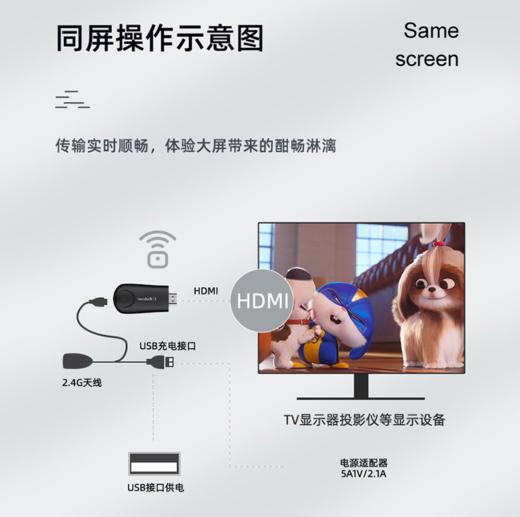 【数码】投影仪电视无线连手机同屏传输1080P镜像同屏器 商品图3
