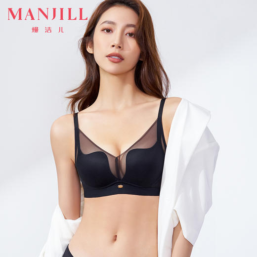 【商场同款】熳洁儿 轻纱曲线杯文胸大胸显小轻薄收副乳无钢圈内衣23201526 商品图1