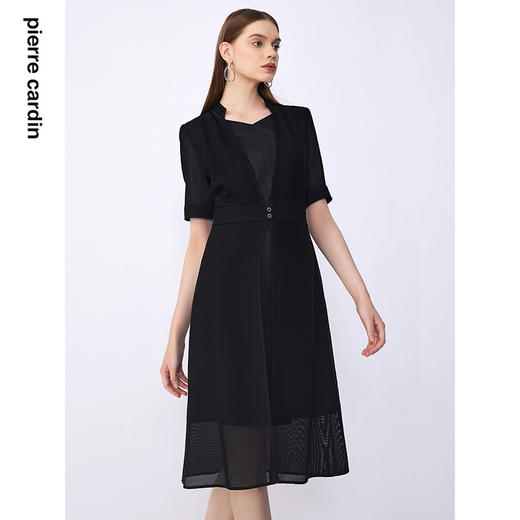 皮尔卡丹女装夏季新款通勤职业干练修身连衣裙C32DS030
 商品图3