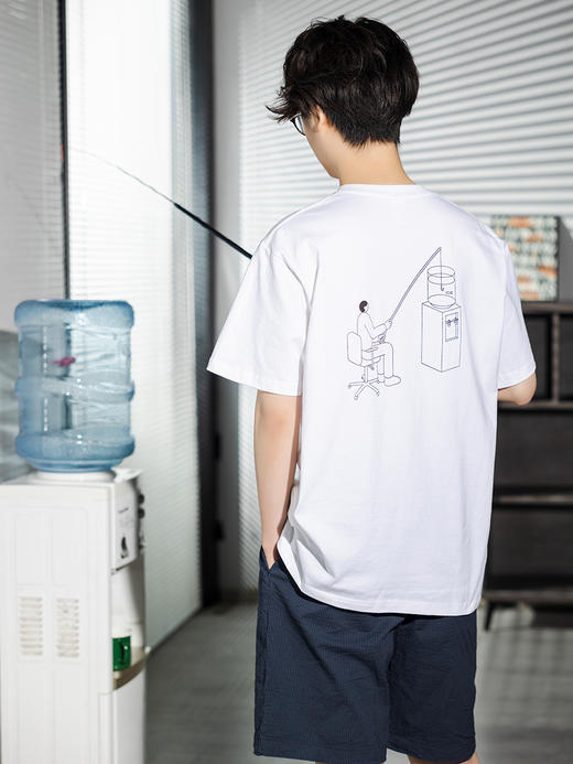 豆瓣豆品x我是白 打工人T恤摸鱼贫穷短袖圆领印花情侣百搭 商品图4