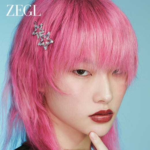 ZEGL璀璨星星发夹女2023新款后脑勺一字夹青蛙扣边夹侧边夹子头饰 商品图2