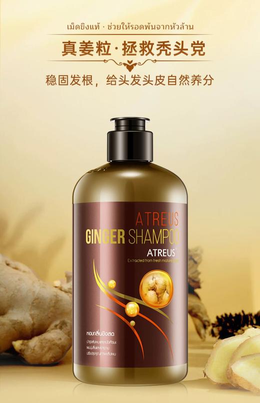 泰国进口ATREUS生姜洗发水控油止痒去屑防脱发400ml 商品图2