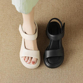 厚底高跟罗马鞋子，黑色运动沙滩凉鞋DTN-300-9