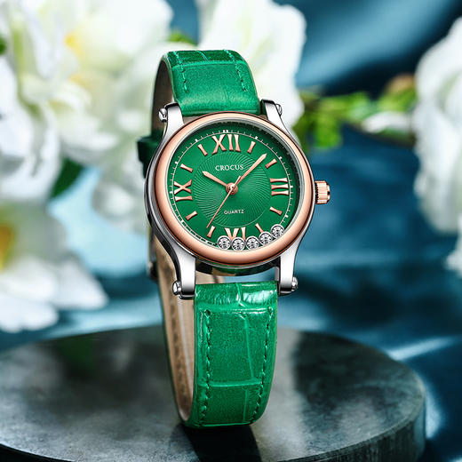 CROCUS随心转女士手表  灵动钻石 皮质表带 浪漫轻奢 精致迷人 商品图3