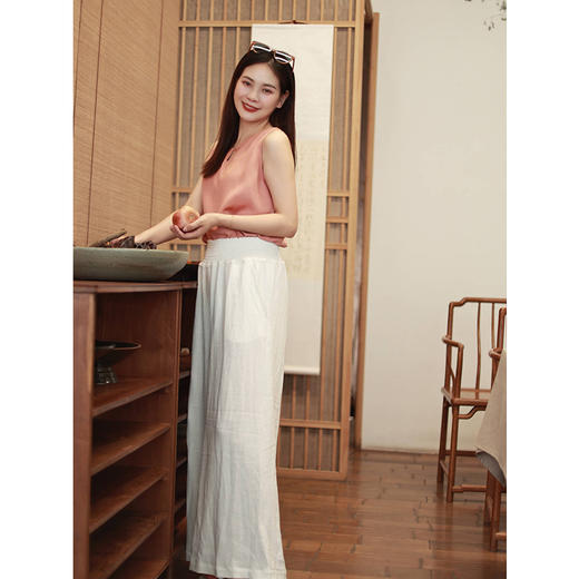 【线上专属】阔腿裤（1803059-凝脂） 商品图1