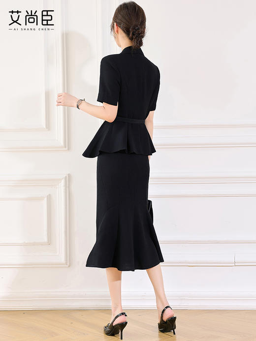 艾尚臣黑色西装两件套气质女神范收腰显瘦夏季新款酒店经理工作服 商品图4