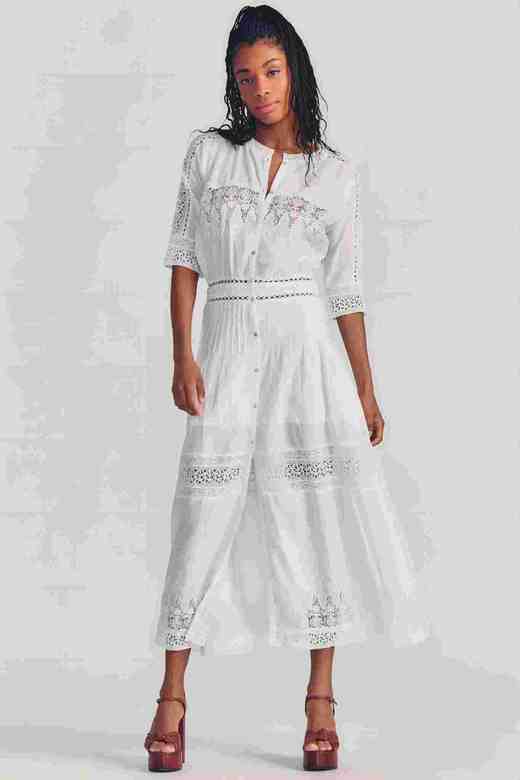 LOVESHACKFANCY - BETH DRESS - WHITE - 连身裙 - 白色 商品图0