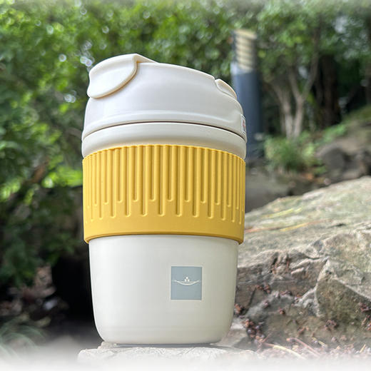 净斯晶瓷双饮保温咖啡杯（350ml） 商品图1