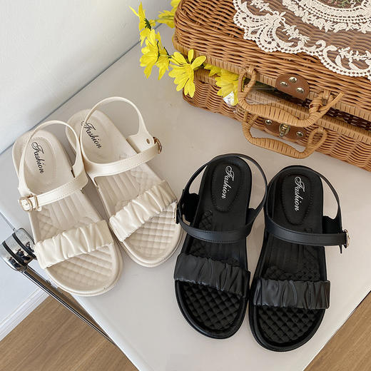 夏天外穿必备！严选潮鞋淑女风拖鞋女，厚底设计不仅舒适，还能小增高哦！时尚的网红女凉鞋，让你在通用场合中脱颖而出！ 商品图3