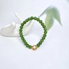 18K碧玉单圈手串-珍珠金圆牌苹果绿老型珠 商品缩略图0