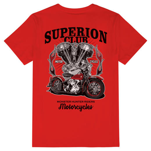 自由基地夏季新款硬派机车摩托美式街头风印花男士短袖T恤衫打底 NMT-2012 商品图4