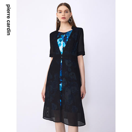 皮尔卡丹女装夏季新款通勤职业干练修身连衣裙C32DS030
 商品图3