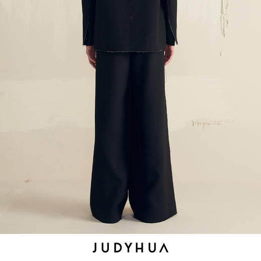JUDYHUA 侧缝毛边设计直筒裤 商品图2
