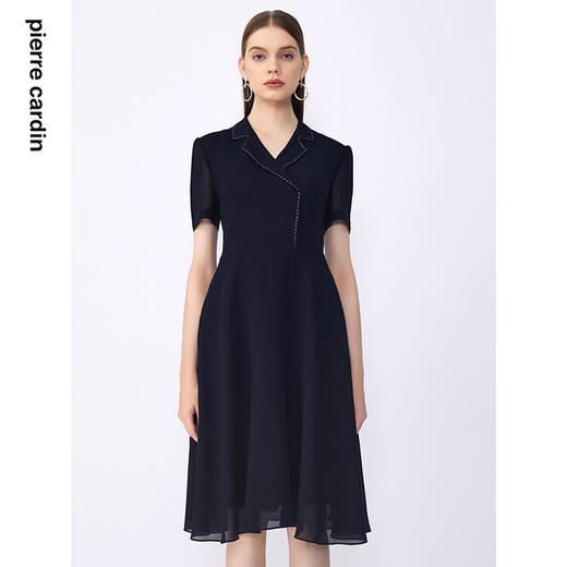 皮尔卡丹女装夏季新款通勤修身多色职业连衣裙C32DS022
 商品图0