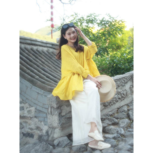 双层阔腿裤（20709381-纱白薄） 商品图0