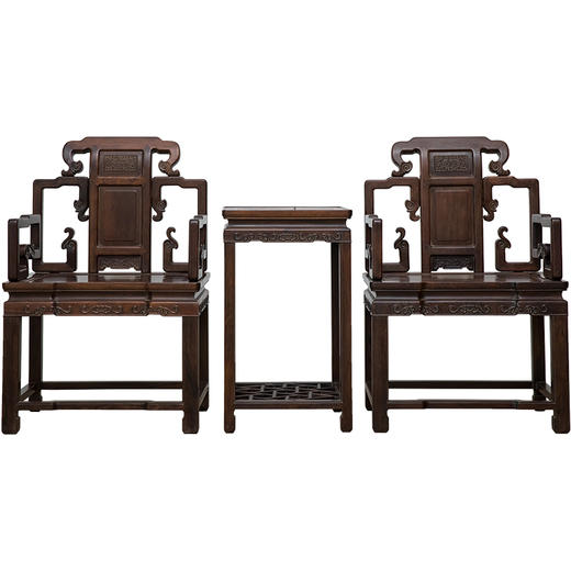 清 红木攒接靠背云纹扶手椅成堂（八椅四几） 商品图5