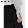 NEELLY纳俪商场同款黑色半身裙女秋季新款半百褶a字裙气质短裙N23071E01025 商品缩略图2