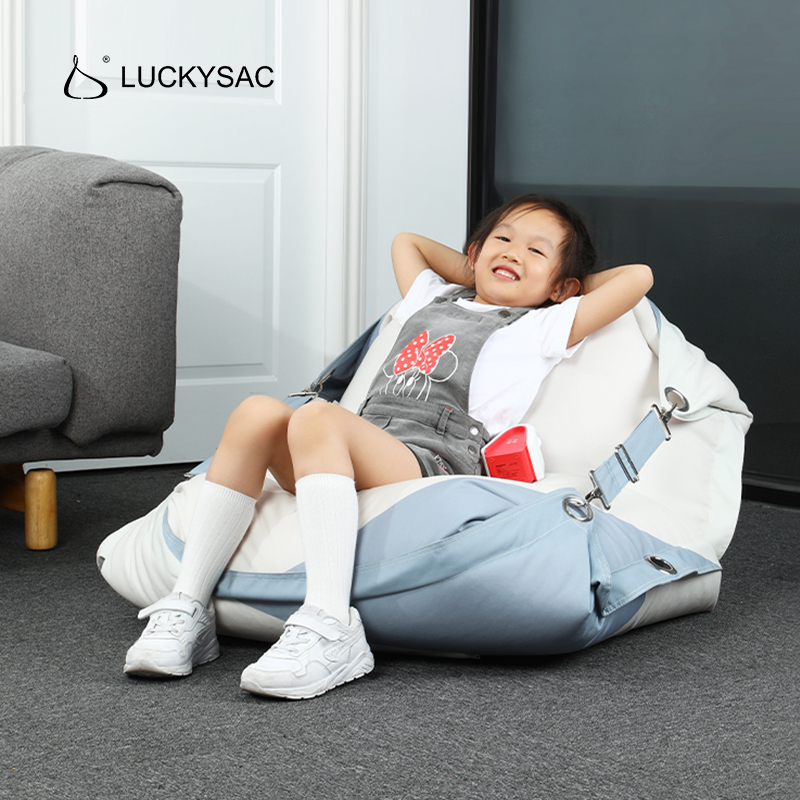 luckysac儿童沙发懒人沙发可睡可躺休闲床上靠背椅