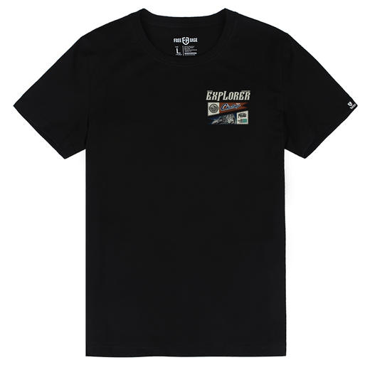 自由基地2023美式复古风格机车图案印花半袖T恤情侣短袖休闲体恤 NMT-2018 商品图2